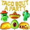 Huge 22 Pcs Taco Bout A Party Decorations | Taco Balloons, Cinco de mayo decorations, Mexican Fiesta Party Decorations | Fiesta Balloons for Taco Party Decorations, Cactus Balloon